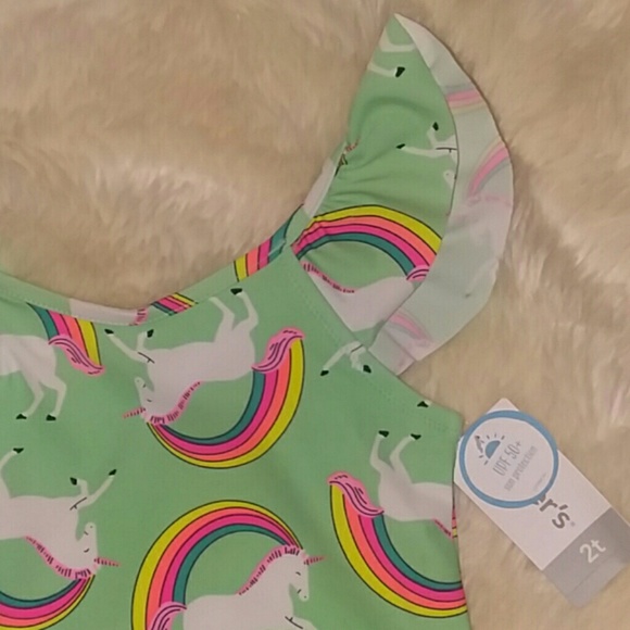 NWT Carter's 2 Piece Swim Suit Bikini 2t Unicorn & - Picture 3 of 8